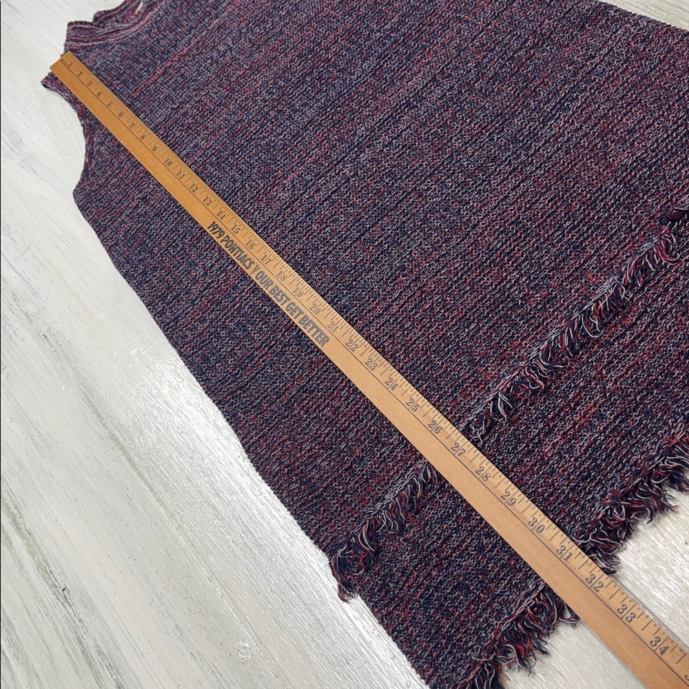 ๐5/$25 Ethereal by Paper Crane Boho Tweed Navy & Burgundy Mini Dress Sz S - Picture 5 of 7